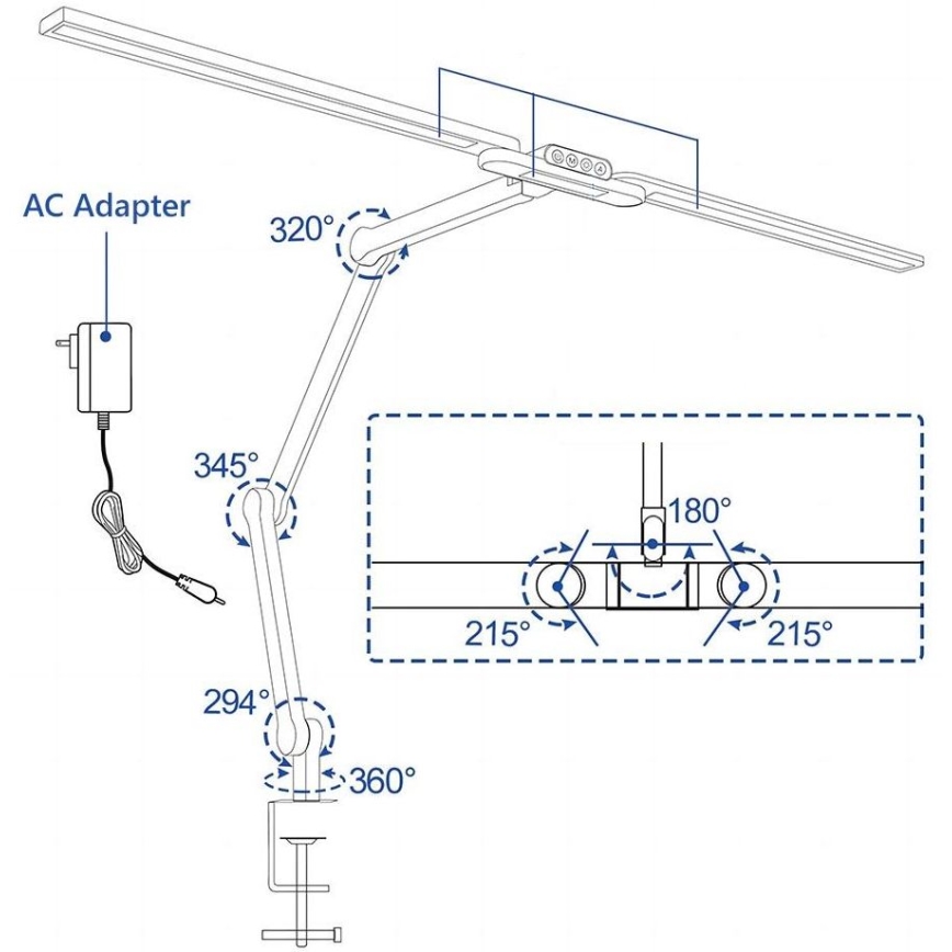 Brilagi - LED Dimbaar aanraken flexibel tafellamp VARIO LED/24W/230V 3000-6500K CRI 92 wit