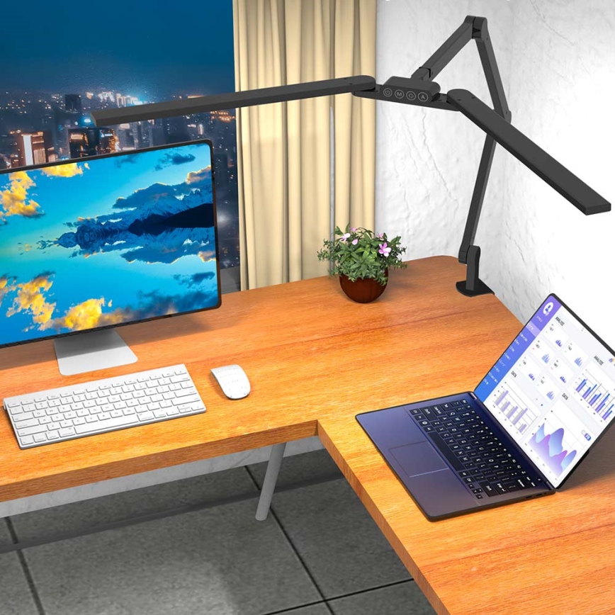 Brilagi - LED Dimbaar aanraken flexibel tafellamp VARIO LED/24W/230V 3000-6500K CRI 92 zwart
