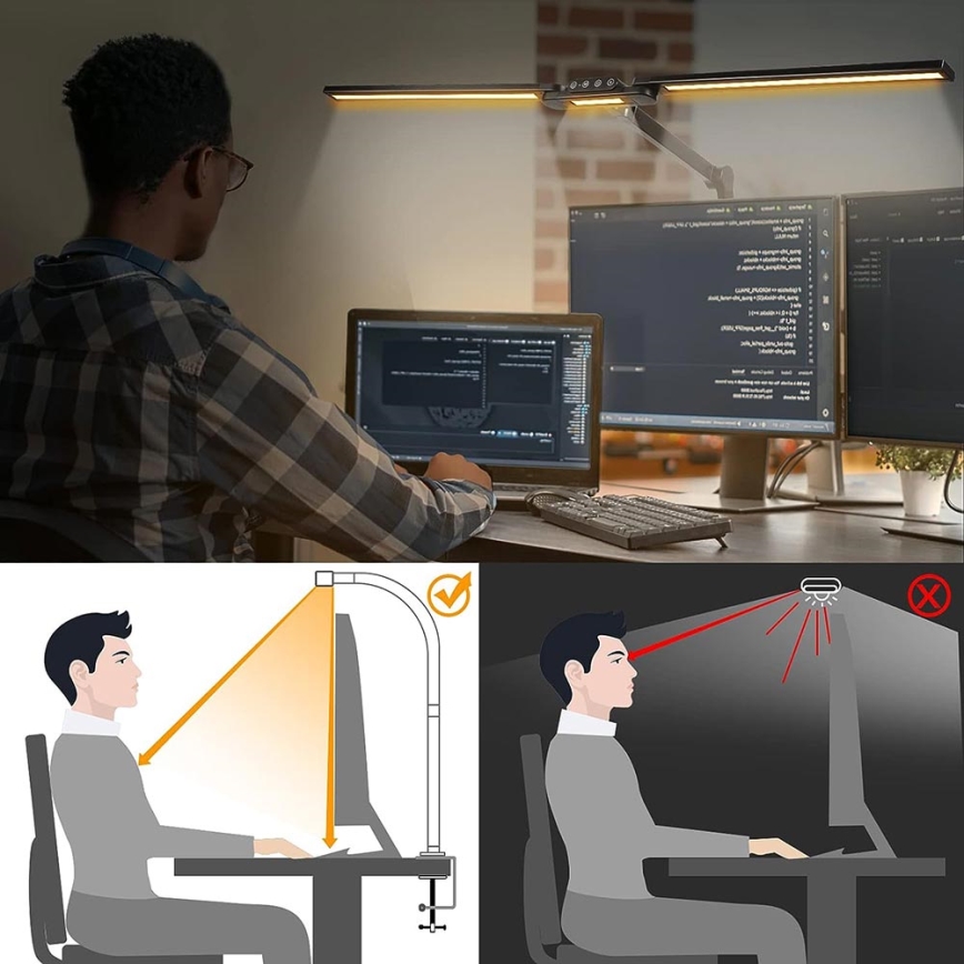 Brilagi - LED Dimbaar aanraken flexibel tafellamp VARIO LED/24W/230V 3000-6500K CRI 92 zwart