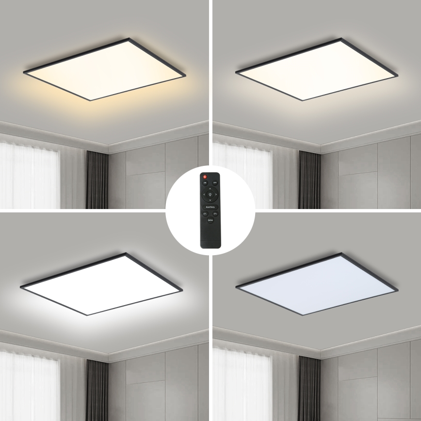 Brilagi - Dimbare LED-plafondlamp SLIMFRAME LED/58W/230V 60x60 cm 3000-6000K zwart + afstandsbediening