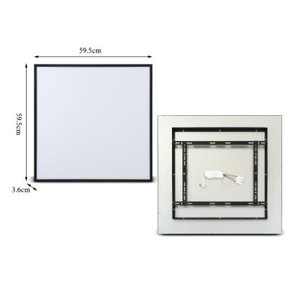 Brilagi - Dimbare LED-plafondlamp SLIMFRAME LED/58W/230V 60x60 cm 3000-6000K zwart + afstandsbediening