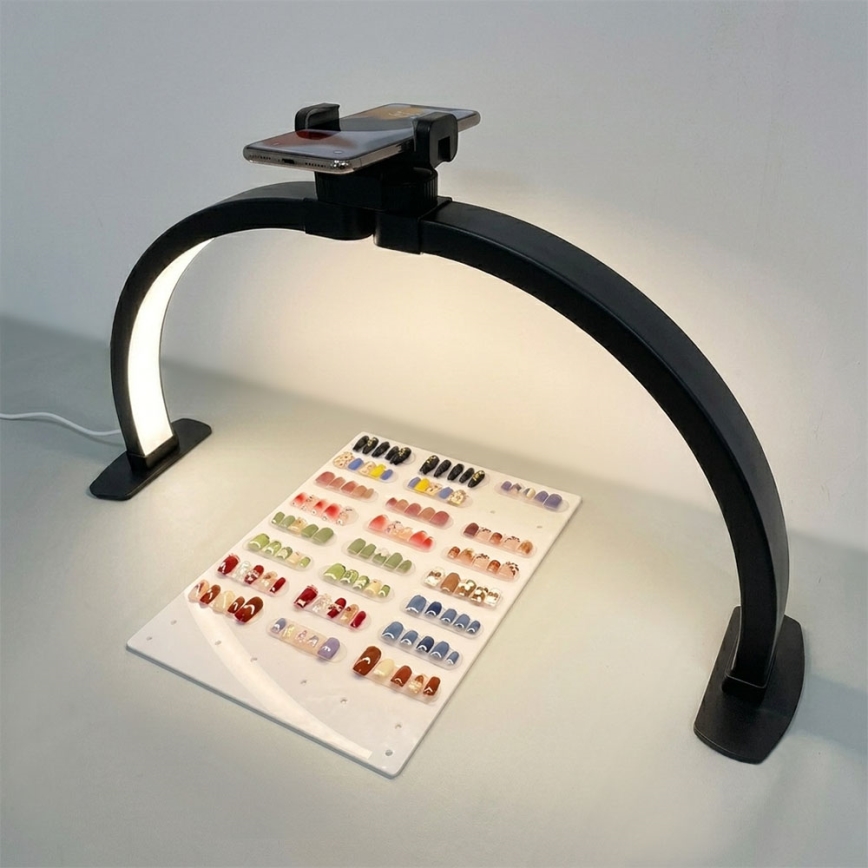Brilagi - Dimbare LED-booglamp voor bureau RADIO LED/25W/24/230V 3000/4000/6500K zwart