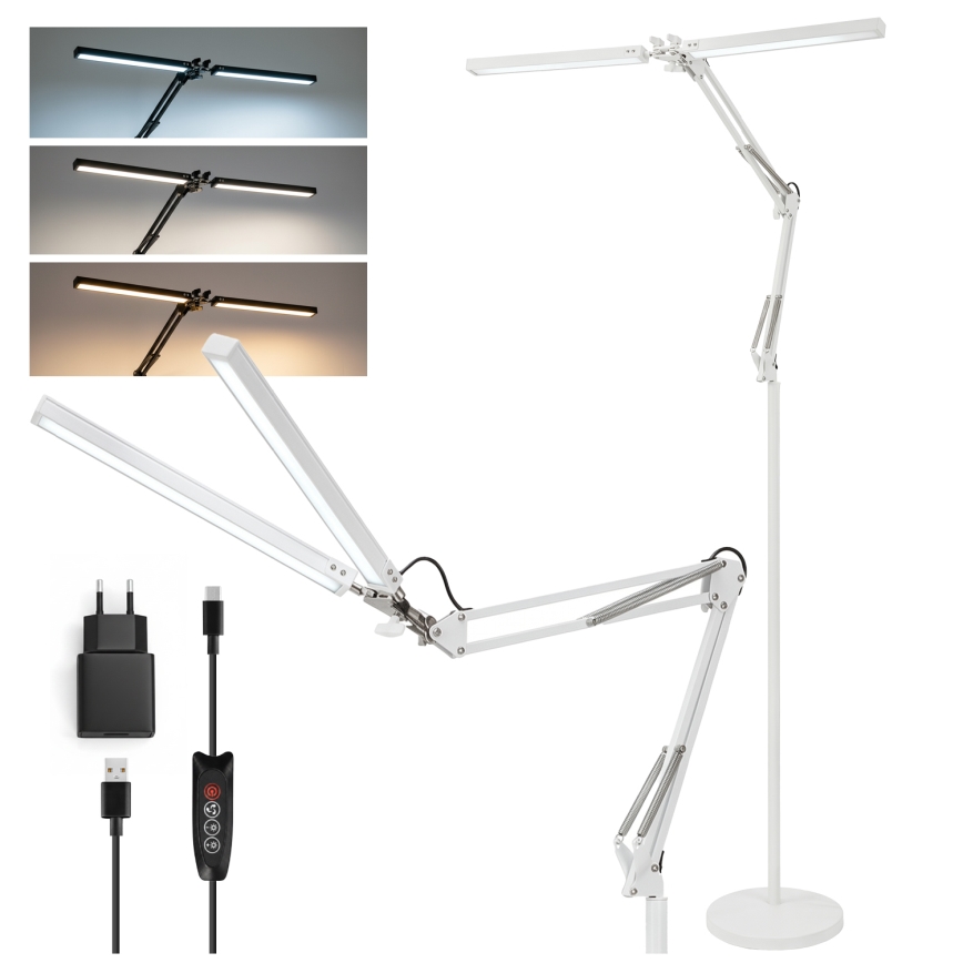 Brilagi - LED Dimbare flexibele vloerlamp VARIO LED/14W/230V 3000-6000K 157 cm wit