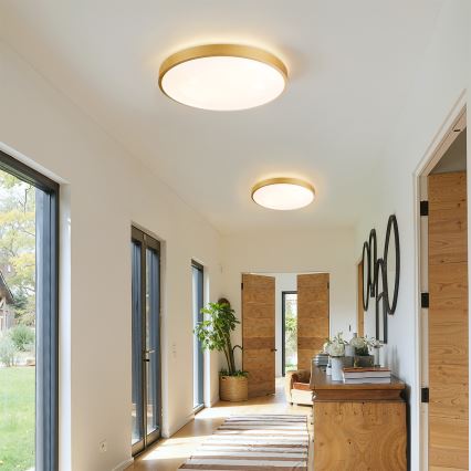 Brilagi - dimbare LED-plafondlamp GLASS POOL DOUBLE LED/48W/230V 3000-6000K 40 cm goudkleurig + afstandsbediening