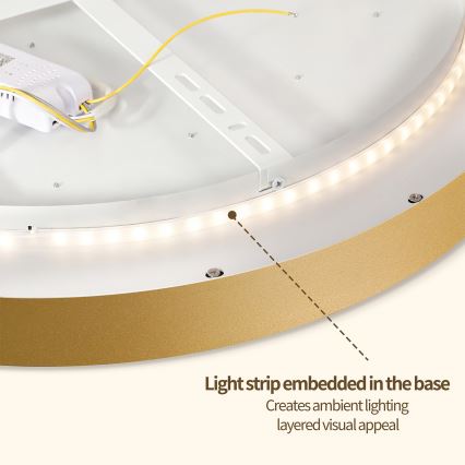 Brilagi - dimbare LED-plafondlamp GLASS POOL DOUBLE LED/48W/230V 3000-6000K 40 cm goudkleurig + afstandsbediening