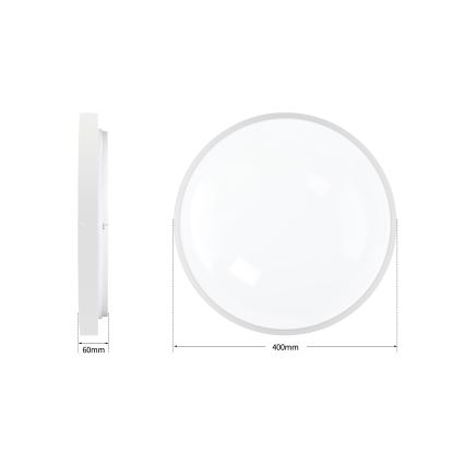 Brilagi - LED-dimbare plafondlamp GLASS POOL DOUBLE LED/48W/230V 3000-6000K 40 cm wit + afstandsbediening