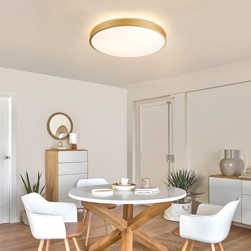 Brilagi - Dimbare LED-plafondlamp GLASS POOL DOUBLE LED/60W/230V 3000-6000K 50 cm goudkleurig + afstandsbediening