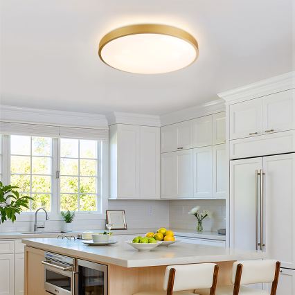 Brilagi - Dimbare LED-plafondlamp GLASS POOL DOUBLE LED/60W/230V 3000-6000K 50 cm goudkleurig + afstandsbediening