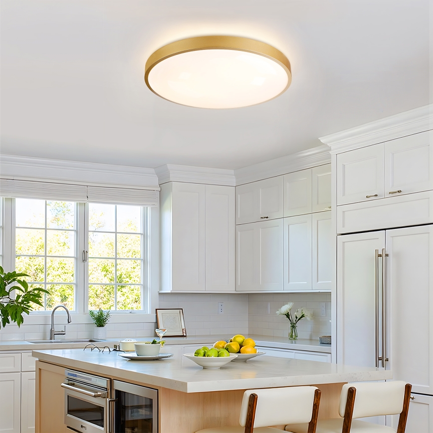 Brilagi - Dimbare LED-plafondlamp GLASS POOL DOUBLE LED/60W/230V 3000-6000K 50 cm goudkleurig + afstandsbediening