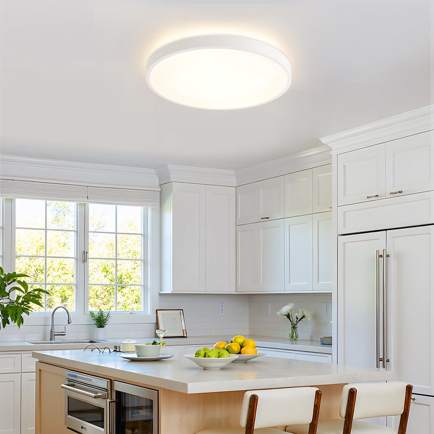 Brilagi - LED dimbare plafondlamp GLASS POOL DOUBLE LED/60W/230V 3000-6000K 50 cm wit + afstandsbediening