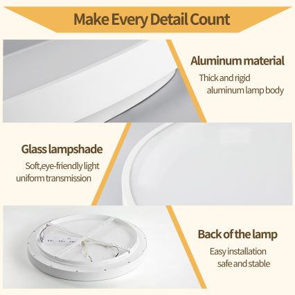 Brilagi - LED dimbare plafondlamp GLASS POOL DOUBLE LED/60W/230V 3000-6000K 50 cm wit + afstandsbediening