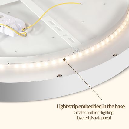 Brilagi - LED dimbare plafondlamp GLASS POOL DOUBLE LED/60W/230V 3000-6000K 50 cm wit + afstandsbediening