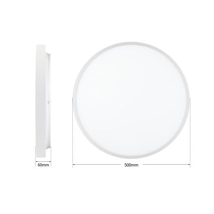 Brilagi - LED dimbare plafondlamp GLASS POOL DOUBLE LED/60W/230V 3000-6000K 50 cm wit + afstandsbediening