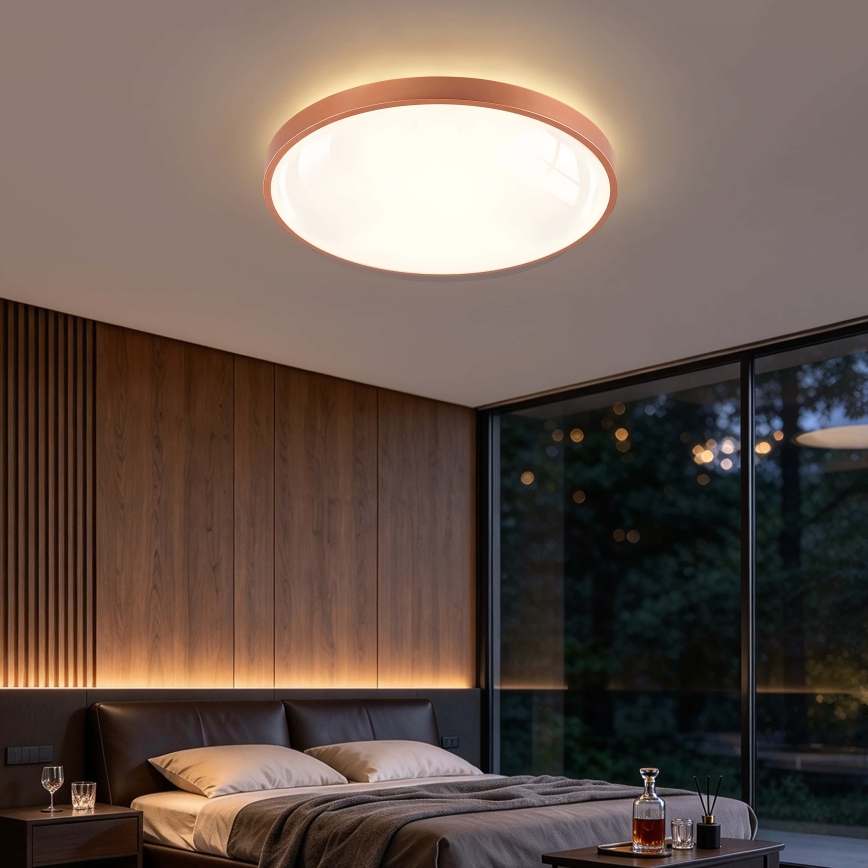 BRILAGI - dimbare LED-plafondlamp GLASS POOL DOUBLE LED/80W/230V Ø 60 cm koper + afstandsbediening