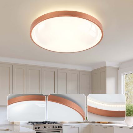 BRILAGI - dimbare LED-plafondlamp GLASS POOL DOUBLE LED/80W/230V Ø 60 cm koper + afstandsbediening