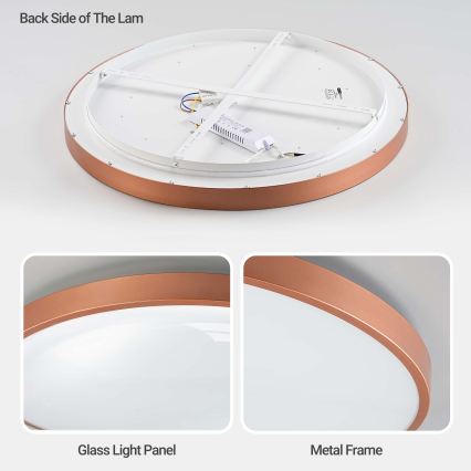 BRILAGI - dimbare LED-plafondlamp GLASS POOL DOUBLE LED/80W/230V Ø 60 cm koper + afstandsbediening