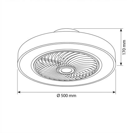 Brilagi - Dimbare LED-plafondlamp met ventilator LED/38W/230V 3000-6500K Ø 50 cm grijs + afstandsbediening