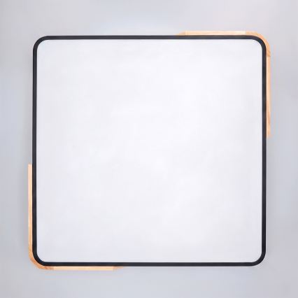 Brilagi - Dimbare LED-plafondlamp PILANA LED/48W/230V 3000-6500K eiken/zwart 56x56 cm + afstandsbediening