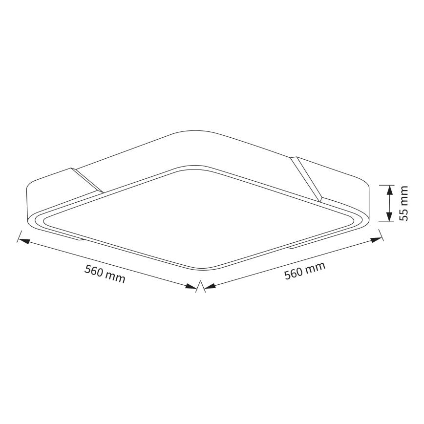 Brilagi - Dimbare LED-plafondlamp PILANA LED/48W/230V 3000-6500K eiken/zwart 56x56 cm + afstandsbediening