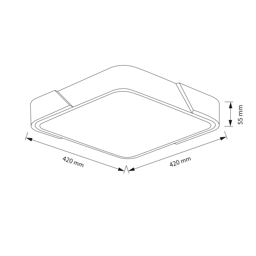 Brilagi - LED dimbare plafondlamp PILANA LED/48W/230V 3000-6500K eiken/zwart 42x42 cm + afstandsbediening
