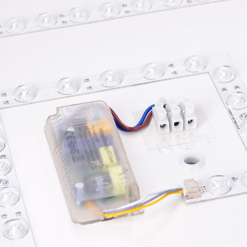 Brilagi - LED dimbare plafondlamp PILANA LED/48W/230V 3000-6500K eiken/zwart 42x42 cm + afstandsbediening