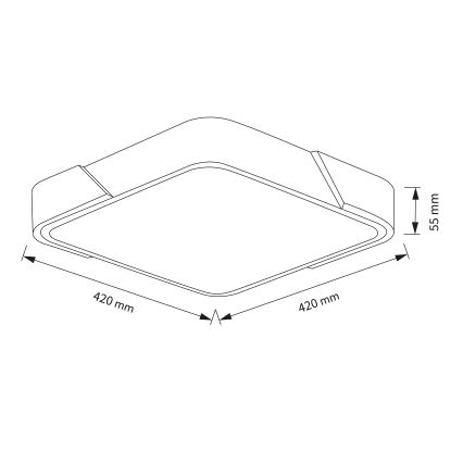 Brilagi - LED dimbare plafondlamp PILANA LED/48W/230V 3000-6500K eiken/zwart 42x42 cm + afstandsbediening