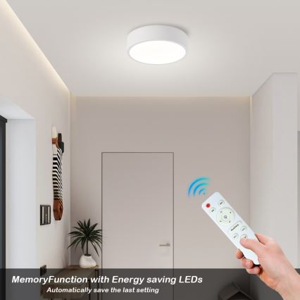 Brilagi - LED-dimbare plafondlamp POOL LED/18W/230V 3000-6000K 20 cm wit + afstandsbediening