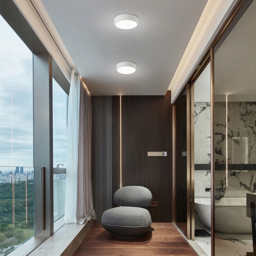 Brilagi - LED-dimbare plafondlamp POOL LED/18W/230V 3000-6000K 20 cm wit + afstandsbediening