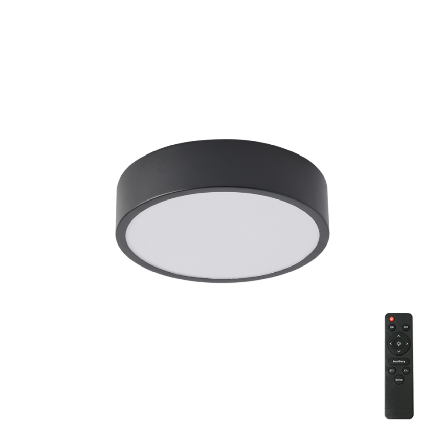 Brilagi - LED dimbare plafondlamp POOL LED/18W/230V 3000-6000K 20 cm zwart + afstandsbediening