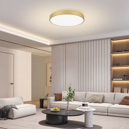 Brilagi - Dimbare LED-plafondlamp POOL SMART LED/100W/230V 3000–6000K 80 cm goud Wi-Fi Tuya + afstandsbediening