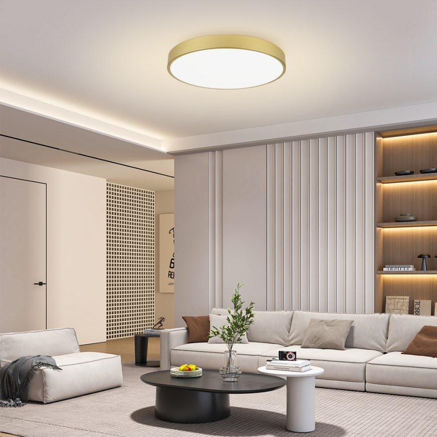 Brilagi - Dimbare LED-plafondlamp POOL SMART LED/100W/230V 3000–6000K 80 cm goud Wi-Fi Tuya + afstandsbediening