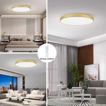 Brilagi - Dimbare LED-plafondlamp POOL SMART LED/128W/230V 3000-6000K 100 cm goud Wi-Fi Tuya + afstandsbediening