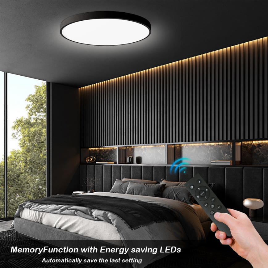 Brilagi - LED-dimbare plafondlamp POOL SMART LED/180W/230V 3000-6000K Ø 120 cm Wi-Fi Tuya zwart + afstandsbediening