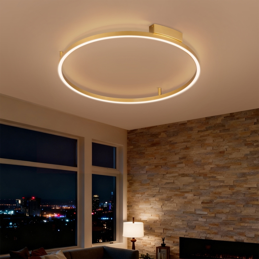 Brilagi - LED-dimbare plafondlamp PORTOFINO LED/60W/230V 3000-6000K Ø 80 cm goudkleurig + afstandsbediening