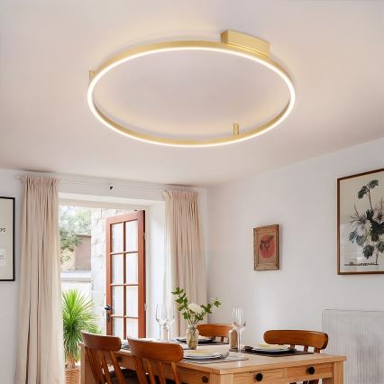 Brilagi - LED-dimbare plafondlamp PORTOFINO LED/60W/230V 3000-6000K Ø 80 cm goudkleurig + afstandsbediening
