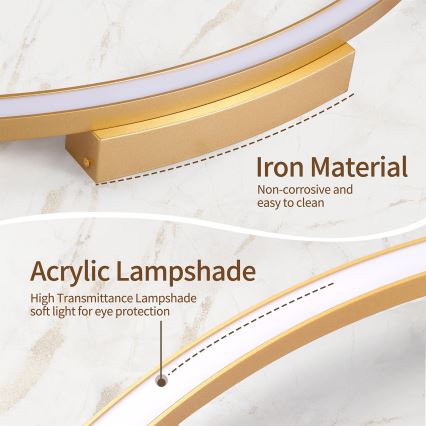 Brilagi - LED-dimbare plafondlamp PORTOFINO LED/60W/230V 3000-6000K Ø 80 cm goudkleurig + afstandsbediening