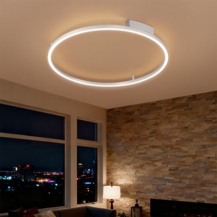 Brilagi - LED dimbare plafondlamp PORTOFINO LED/60W/230V 3000-6000K Ø 80 cm zilver + afstandsbediening