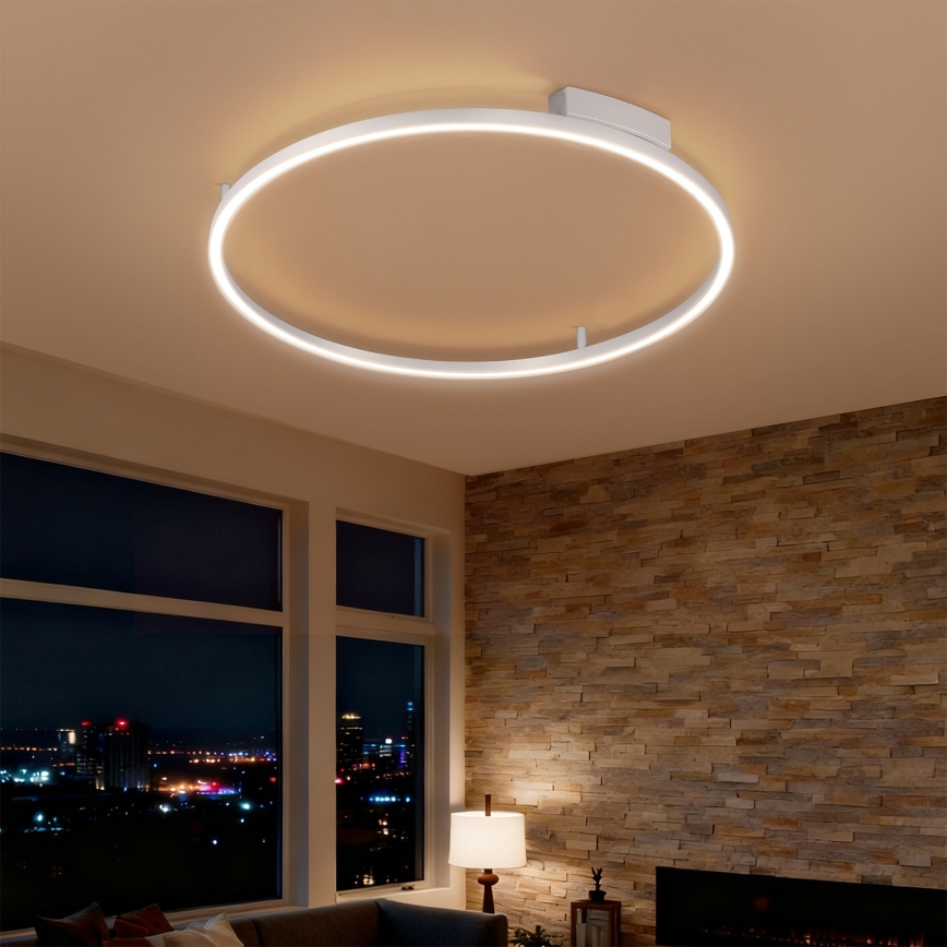Brilagi - LED dimbare plafondlamp PORTOFINO LED/60W/230V 3000-6000K Ø 80 cm zilver + afstandsbediening