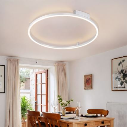 Brilagi - LED dimbare plafondlamp PORTOFINO LED/60W/230V 3000-6000K Ø 80 cm zilver + afstandsbediening