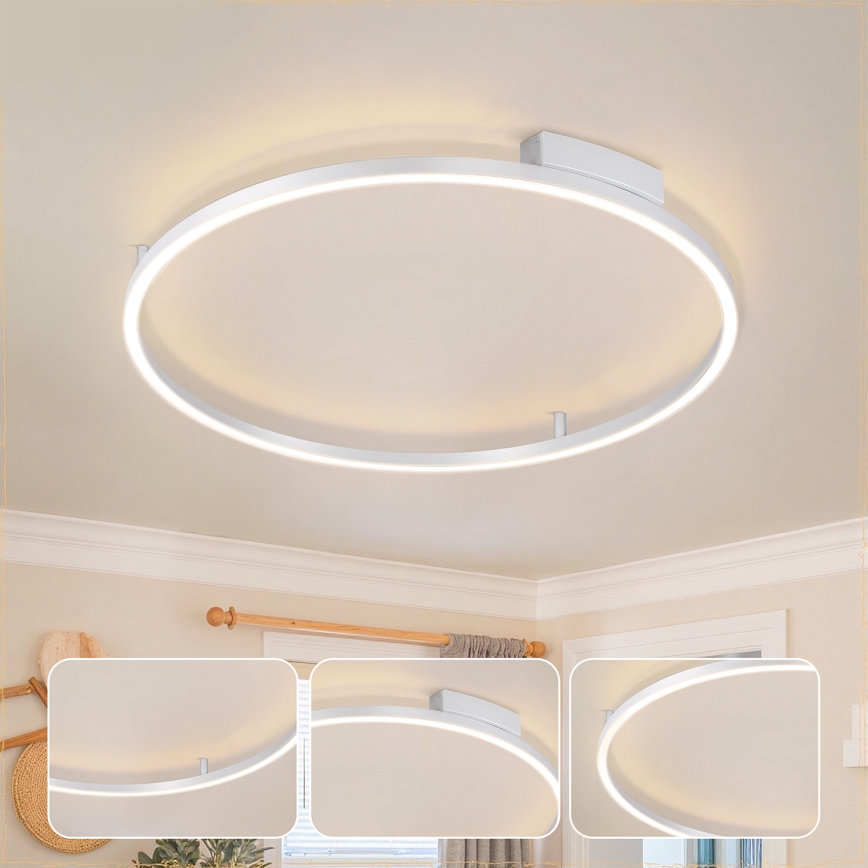 Brilagi - LED dimbare plafondlamp PORTOFINO LED/60W/230V 3000-6000K Ø 80 cm zilver + afstandsbediening