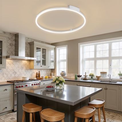 Brilagi - LED dimbare plafondlamp PORTOFINO LED/60W/230V 3000-6000K Ø 80 cm zilver + afstandsbediening