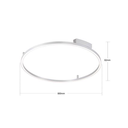 Brilagi - LED dimbare plafondlamp PORTOFINO LED/60W/230V 3000-6000K Ø 80 cm zilver + afstandsbediening
