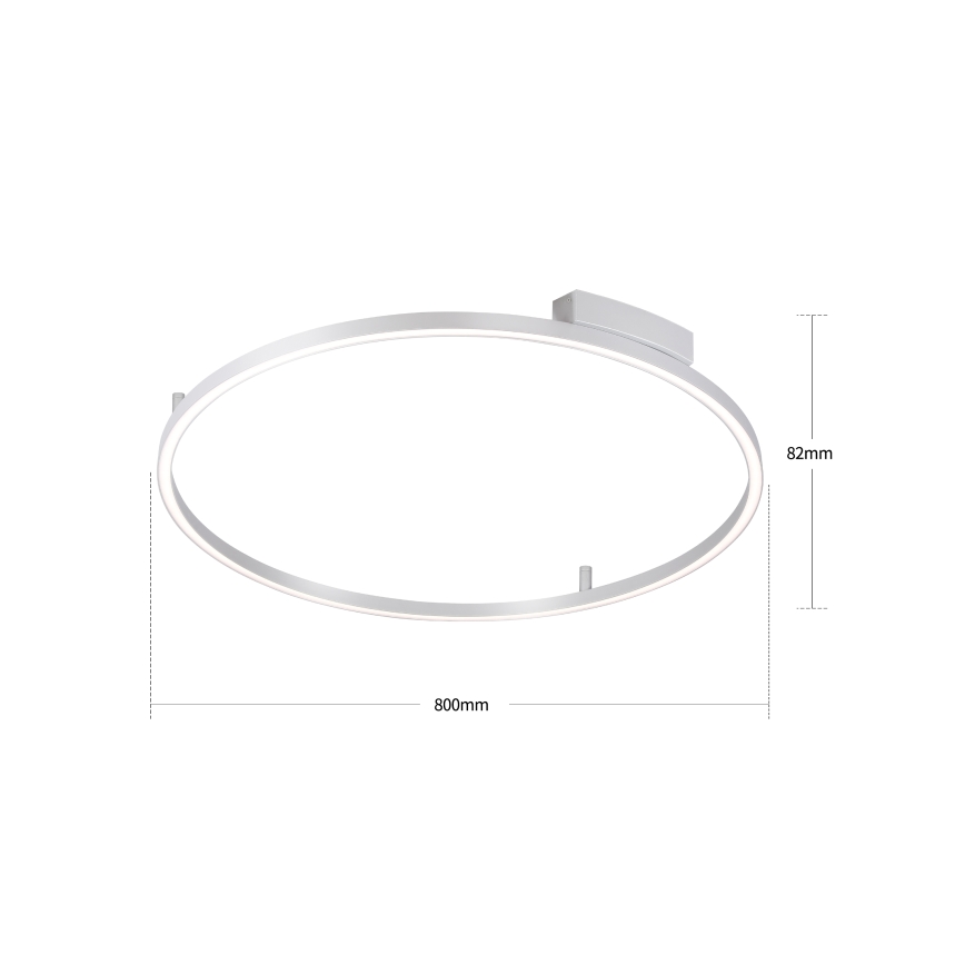 Brilagi - LED dimbare plafondlamp PORTOFINO LED/60W/230V 3000-6000K Ø 80 cm zilver + afstandsbediening