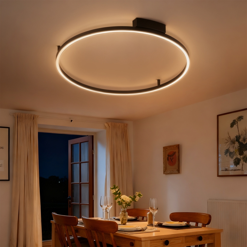 Brilagi - Dimbare LED-plafondlamp PORTOFINO LED/60W/230V 3000-6000K Ø 80 cm zwart + afstandsbediening