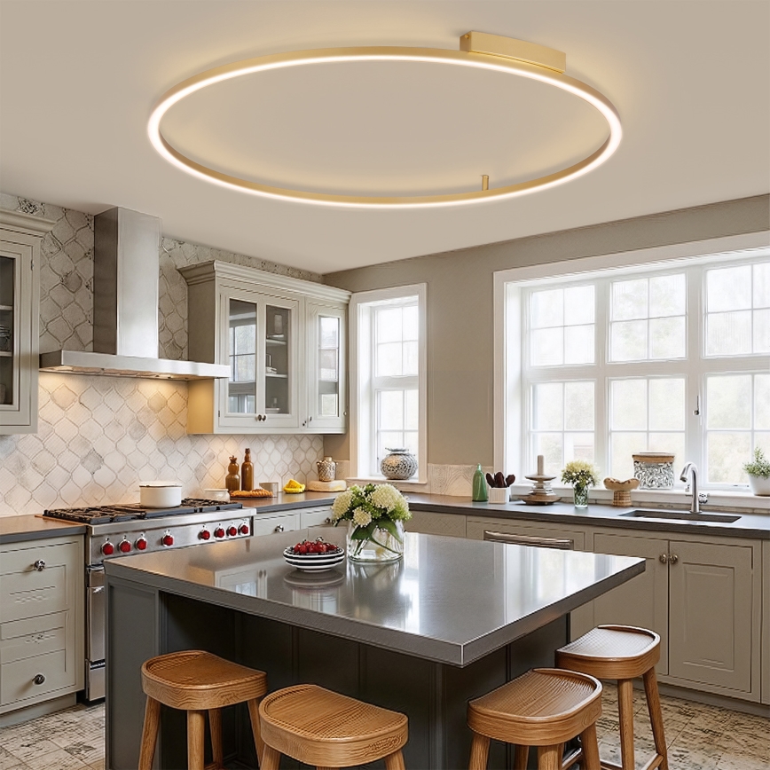 Brilagi - Dimbare LED-plafondlamp PORTOFINO LED/85W/230V 3000–6000K Ø 120 cm goud + afstandsbediening