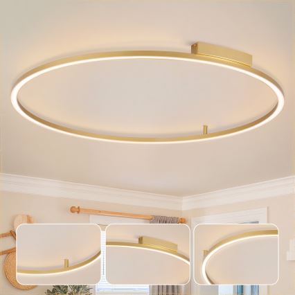 Brilagi - Dimbare LED-plafondlamp PORTOFINO LED/85W/230V 3000–6000K Ø 120 cm goud + afstandsbediening
