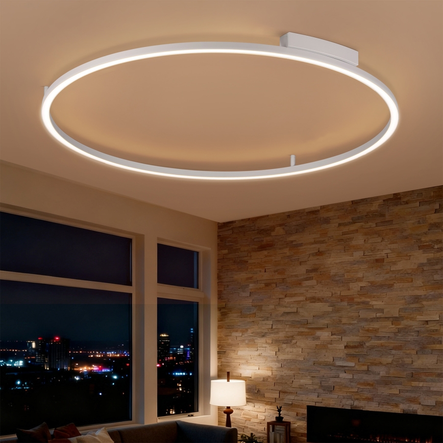Brilagi - LED dimbare plafondlamp PORTOFINO LED/85W/230V 3000-6000K Ø 120 cm zilverkleurig + afstandsbediening