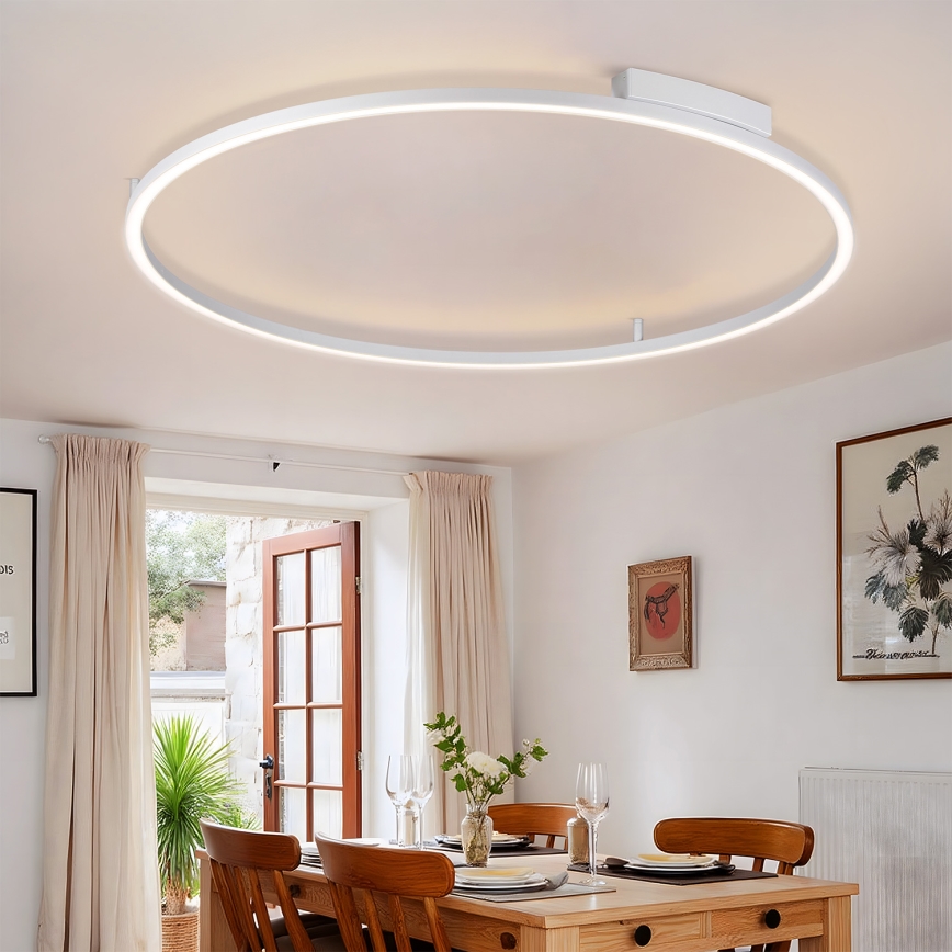Brilagi - LED dimbare plafondlamp PORTOFINO LED/85W/230V 3000-6000K Ø 120 cm zilverkleurig + afstandsbediening