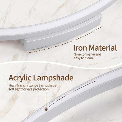 Brilagi - LED dimbare plafondlamp PORTOFINO LED/85W/230V 3000-6000K Ø 120 cm zilverkleurig + afstandsbediening