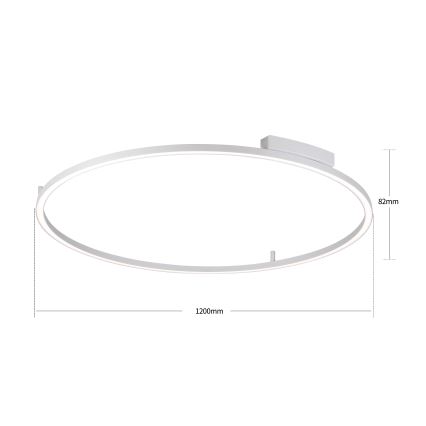 Brilagi - LED dimbare plafondlamp PORTOFINO LED/85W/230V 3000-6000K Ø 120 cm zilverkleurig + afstandsbediening